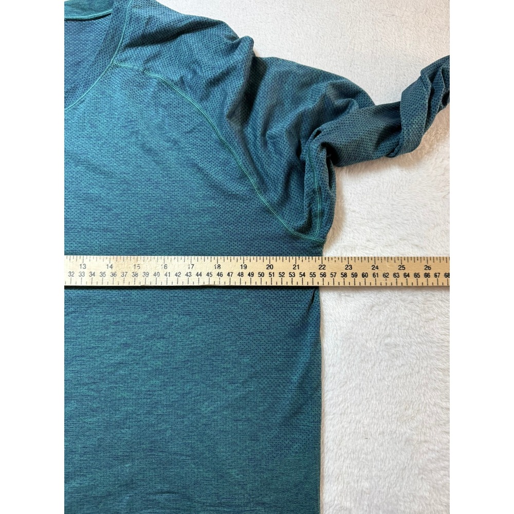 Lululemon Metal Vent Tech Long Sleeve Shirt Mens XL Teal Blue Heathered Workout - Picture 4 of 5
